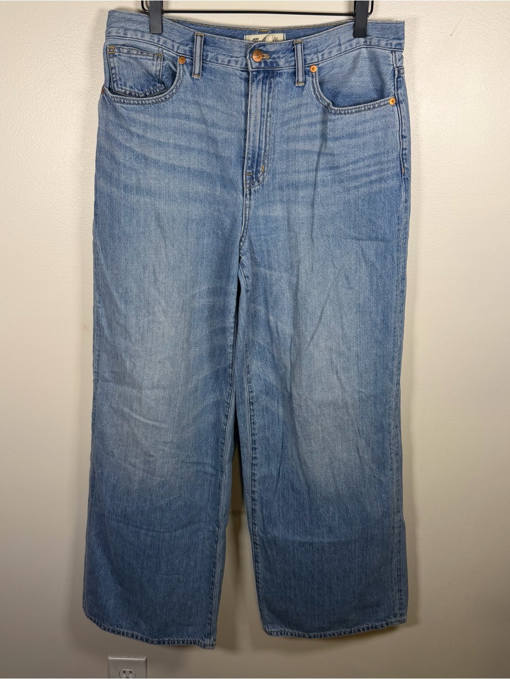 Madewell Superwide-Leg Jeans Medium Wash Women Size 29 Lightweight Cotton Baggy - Picture 5 of 9